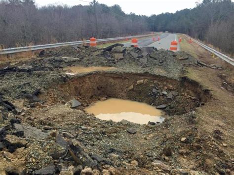 Sinkhole Blocking Road In North Carolina Growing Significantly Say