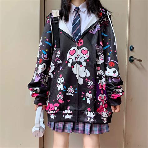 Kuromi Style Kuromi Jacket Japanese Anime Lightweight Large Size Cute