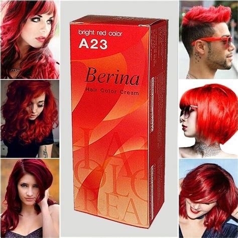 Berina A23 Bright Red Hair Colour Permanent Cream Hair Dye Hair Color