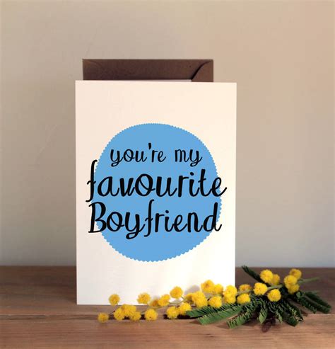 Youre My Favourite Boyfriend Card By Ivorymint Stationery