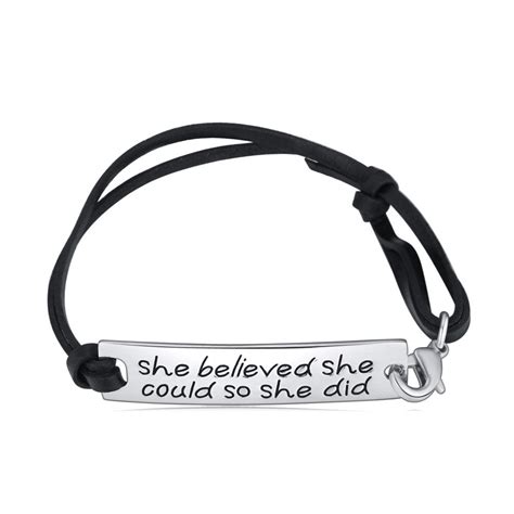 She Believed She Could So She Did Leather Bracelet Ashley Jewels