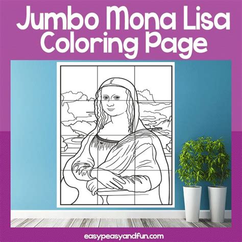 Leonardo grew up in his father's home, and was exposed to vinci's painting traditions. Jumbo Mona Lisa Coloring Page | Coloring pages, Craft ...