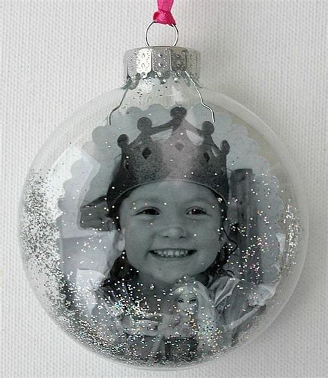 Clear Glass Christmas Ornament With Photo Inside