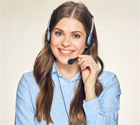 Smiling Call Center Woman Operator Stock Image Image Of Communication Smile
