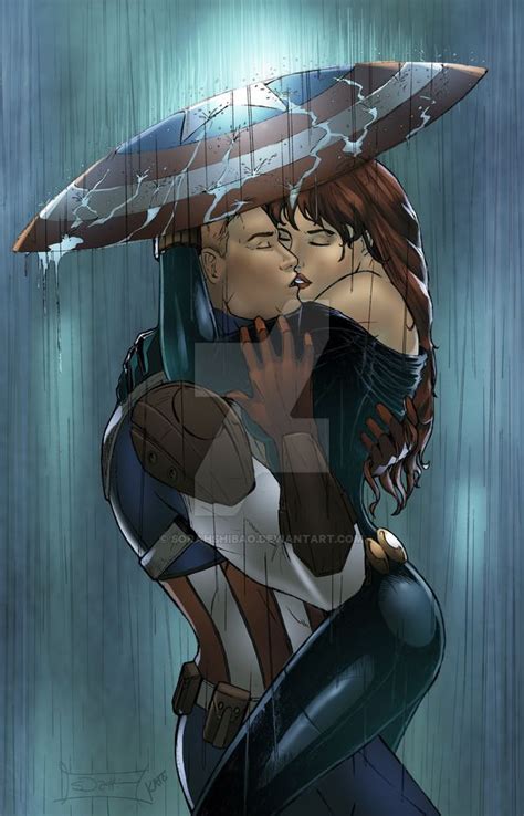Captain America And Black Widow In The Rain Capitão America Capitão