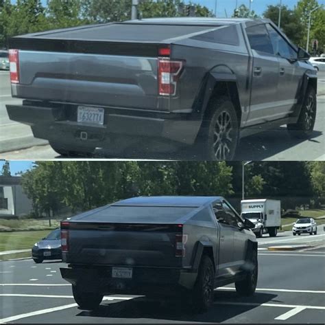 Tesla Cybertruck With Ford F 150 Wrap Spotted Rivian Forum Rivian