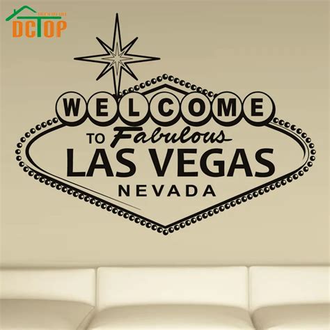 Dctop Welcome To Fabulous Las Vegas Art Wall Sticker English Character