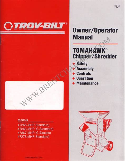 Troy Bilt Tomahawk Chipper Hp Manual