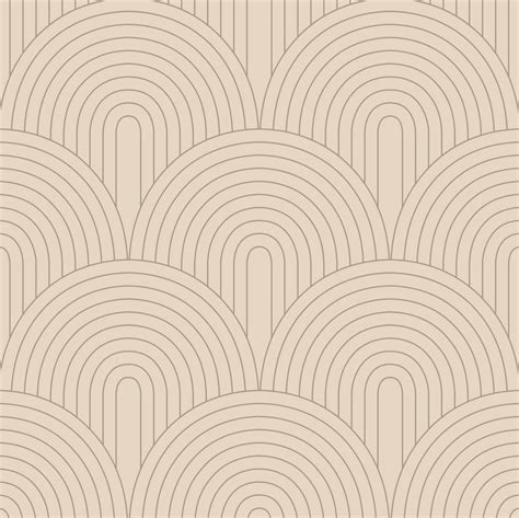 Beige Art Deco Wallpaper Peel And Stick Neutral Geometric Etsy