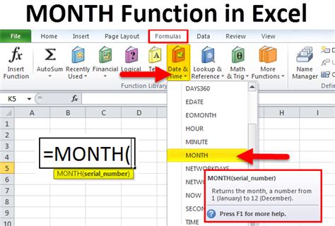 Month In Excel Formulaexamples How To Use Month Function