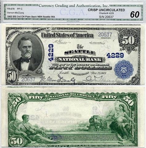 1902 50 The Seattle National Bank Washington Note