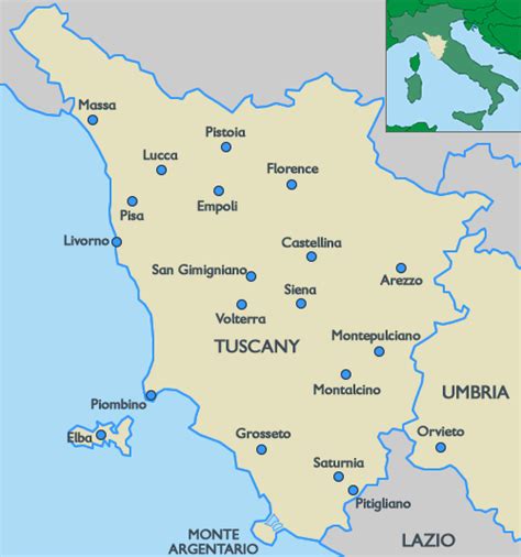 Map Of Tuscany Tuscany Travel Destinations