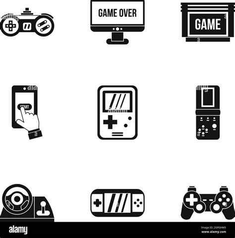 Game Console Icons Set Simple Style Stock Vector Image And Art Alamy