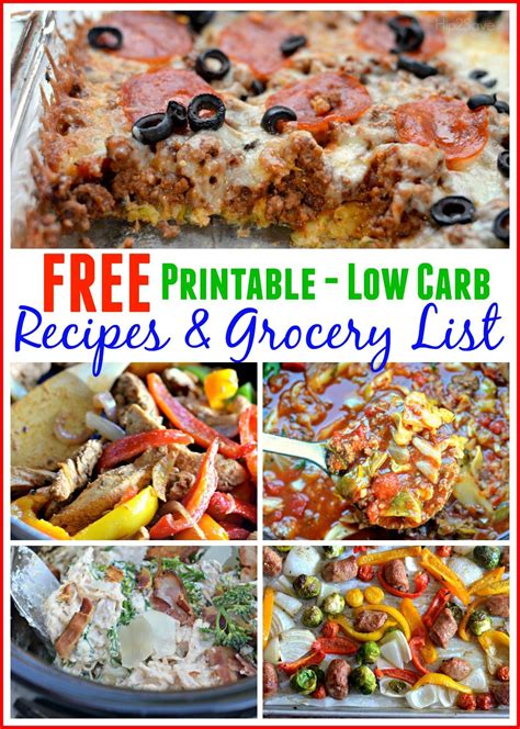 Fill up on healthy whole food keto meals with these simple main course low carb dishes. 5 Days of Low Carb Meals (Printable Recipes AND Grocery ...