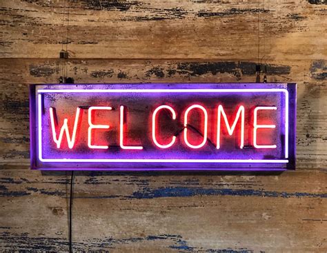 Welcome Neon Kemp London Bespoke Neon Signs Prop Hire Large Format Printing