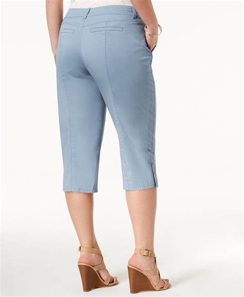 Style And Co Plus Size Snap Hem Capri Pants Created For Macys Macys