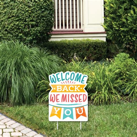 Big Dot Of Happiness Welcome Back Outdoor Lawn Sign We Missed You