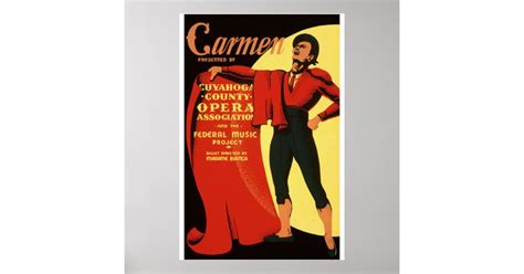 Vintage Carmen Opera Advertising 1939 Poster Zazzle