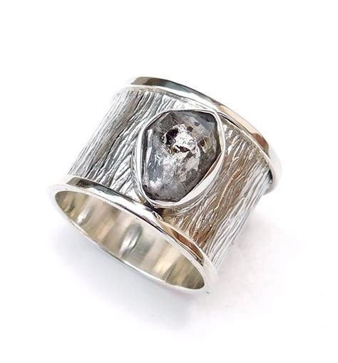 Natural Herkimer Diamond Ring Handmade Sterling Silver Etsy