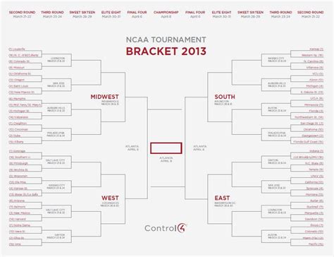 Printable March Madness Brackets Home Automation Blog