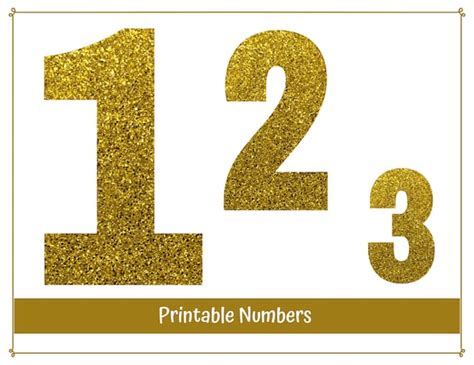 Gold Glitter Printable Clip Art Numbers 0 9 Resizable Etsy Canada