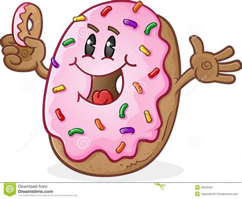 Cute Happy Funny Donut Vector Cartoon Stock Vector Illustration Of 208