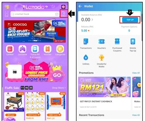 There are 2 types of payment method: You Can Now Top Up Your Lazada Wallet At 99 Speedmart
