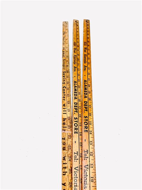 Singer Yardstick Alameda Dept Store Yardstick Vintage Wood Etsy