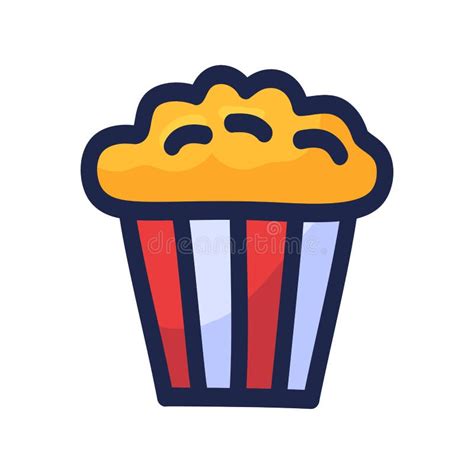 Popcorn Icon Design Popcorn Box Isolated On White Background Stock