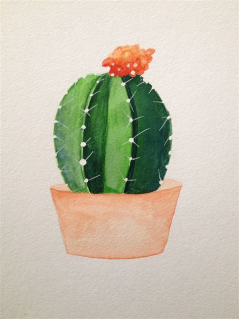 Cacti Succulent Watercolor Painting Dibujos Con Acuarelas Faciles
