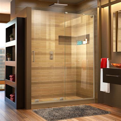 dreamline mirage x 56 in to 60 in w x 72 in h frameless sliding brushed nickel alcove shower