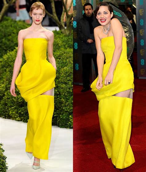 first jennifer lawrence now marion cotillard did another dior dress malfunction