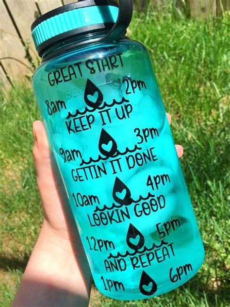 Funny Tracking Water Bottle Motivational Drink Your Water Etsy In