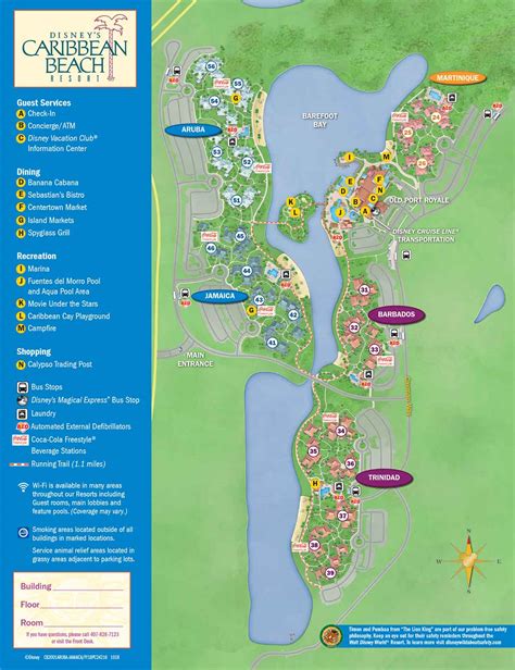 Disney S Caribbean Beach Resort Map Wdwinfo Com
