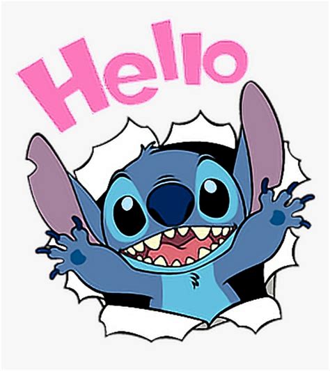 Stitch Disney Hello Cute Liloandstich Freetoedit Clipart Cute Lilo