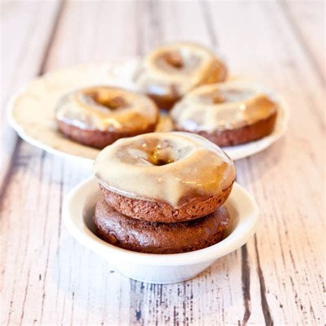 Baked Chocolate Peanut Butter Donuts With Vanilla Peanut Butter Glaze