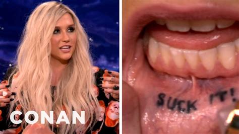Keha Got A Lip Tattoo To Kiss Off Her Online Haters Conan On Tbs Youtube