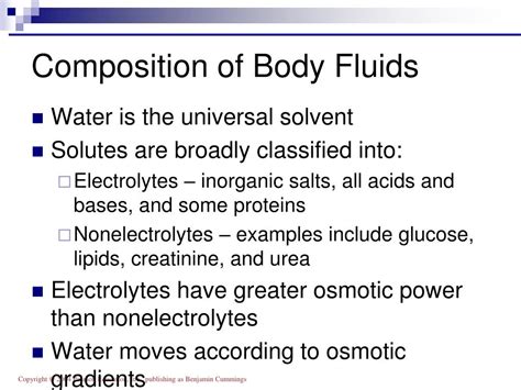Ppt Body Fluid Compartments And Physiological Solutions Powerpoint