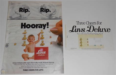1987 Vintage Ad Luvs Deluxe Diapers Rare Insert For New Tapes And Print Advert 1864739238