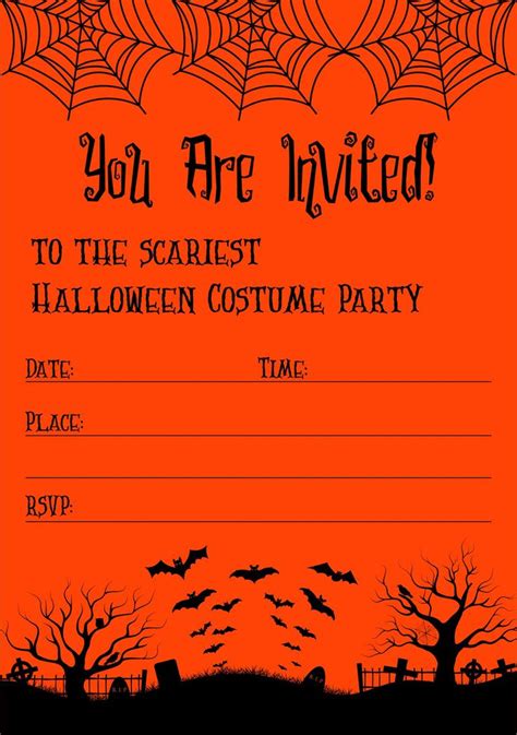 An Orange And Black Halloween Party Ticket