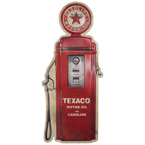 Vintage Texaco Gas Pump Metallskilt Metallskiltno