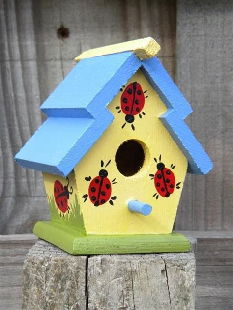 Colorful Painting Ideas For Handmade Birdhouses Fun Yard Decorations