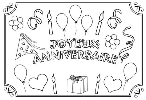 Coloriage Gateau Anniversaire 6 Ans