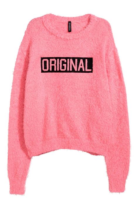 Fluffy Sweater Pink Ladies Handm Ca