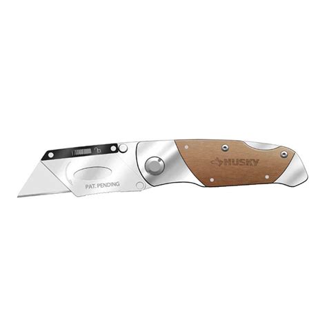 Husky 24 In Wooden Handle Folding Lock Back Utility Knife 97211 The