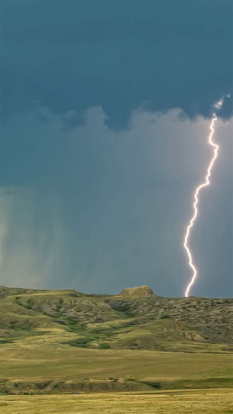 Wallpaper Grasslands National Park Saskatchewan Canada Lightning