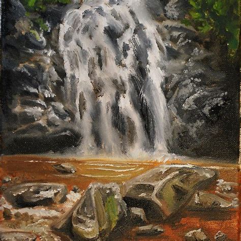 Waterfall Original Oil Painting Waterfall Painting Oil Painting