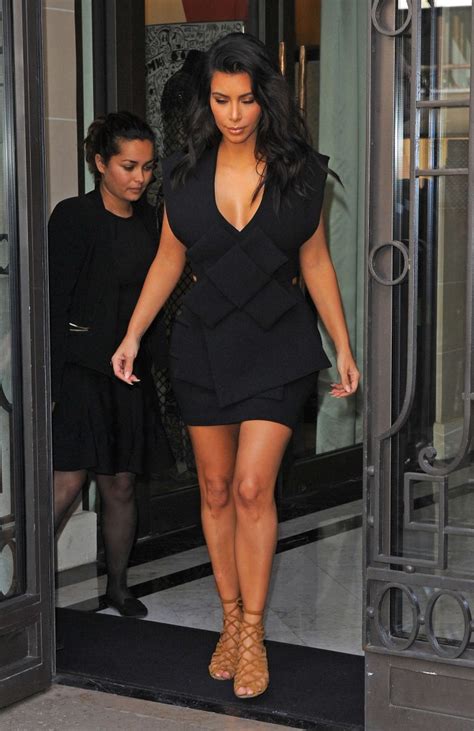 Kim Kardashian In Black Mini Dress 19 Gotceleb
