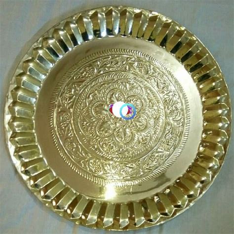 Metallic Brass Decorative Round Thali INR INR Piece By Ornate International From