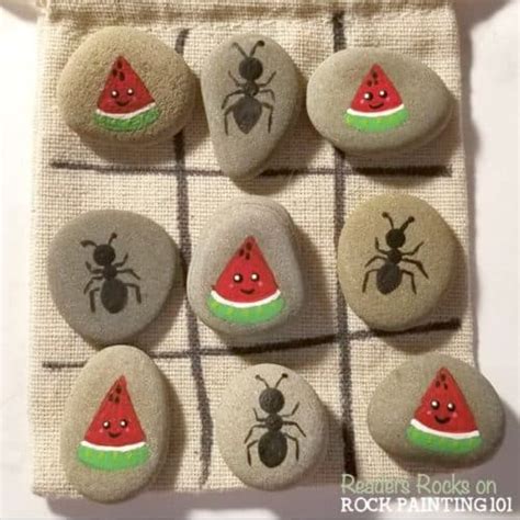 How To Make Fun Tic Tac Toe Rocks For Your Kids Rock Painting 101